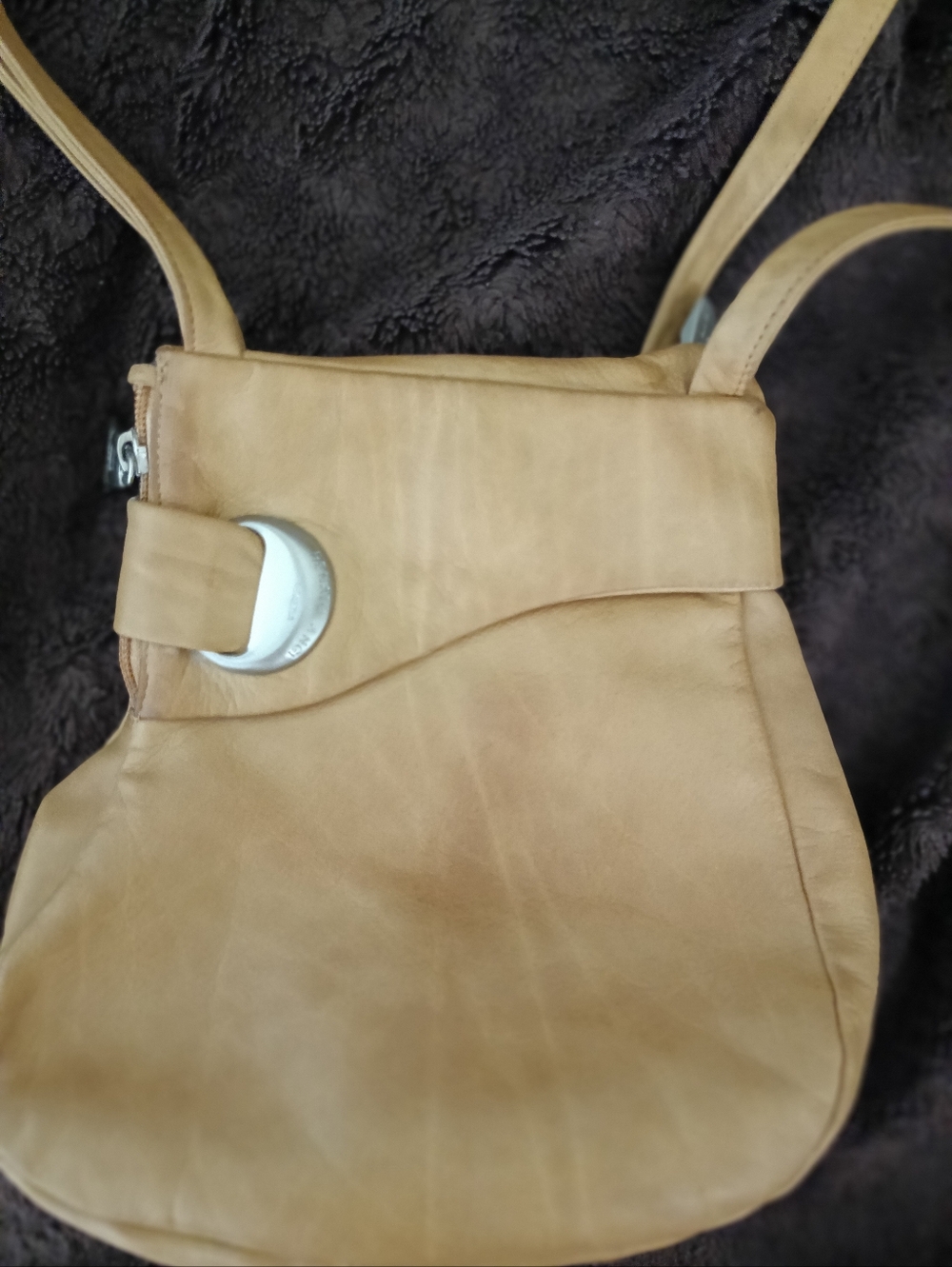 Renato Angi Made In Italy Leather Shoulder Bag Asymmetrical Unique Cream - Picture 3 of 16